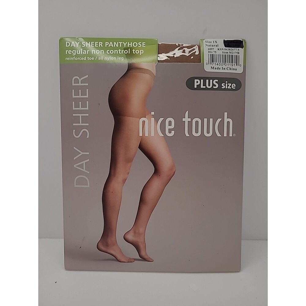 Nice Touch Day Sheer Panty Hose Regular Non Control Top Plus Size 1X Natural
